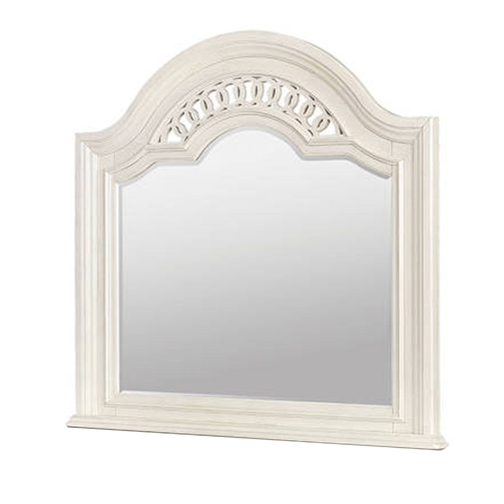 Fantasia Mirror in Antique White finish