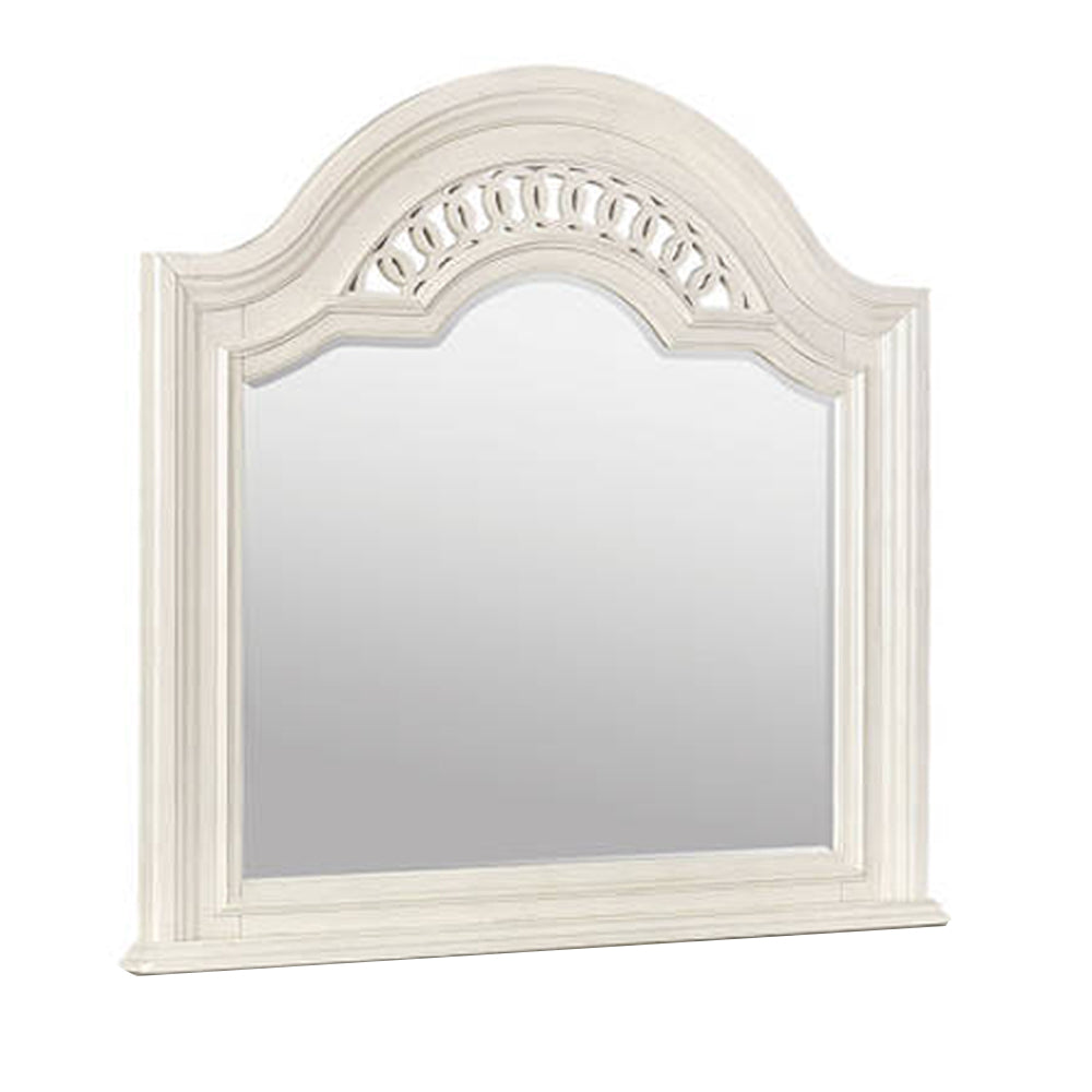 Fantasia Mirror in Antique White finish