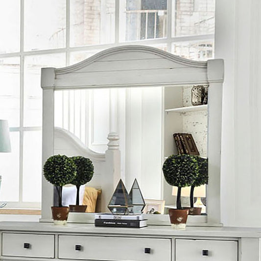 Daria Mirror in Antique White finish