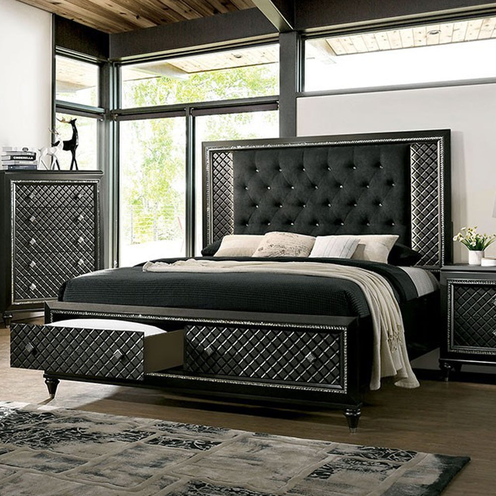 Demetria 4 Pc. Queen Bedroom Set Metallic Gray