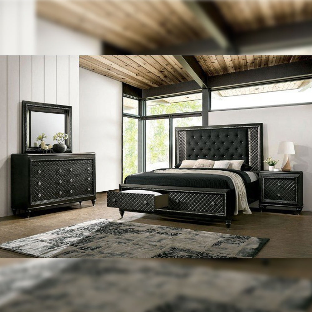 Demetria 4 Pc. Queen Bedroom Set Metallic Gray