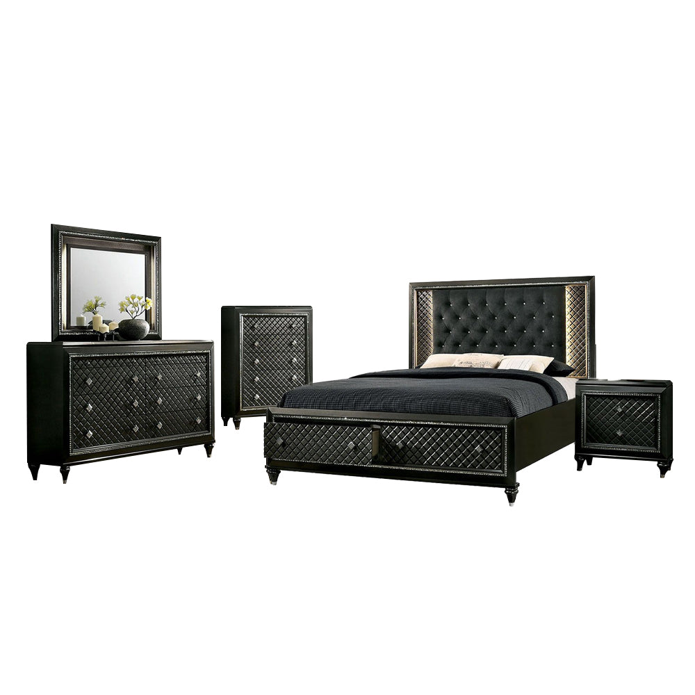 Demetria 4 Pc. Queen Bedroom Set Metallic Gray