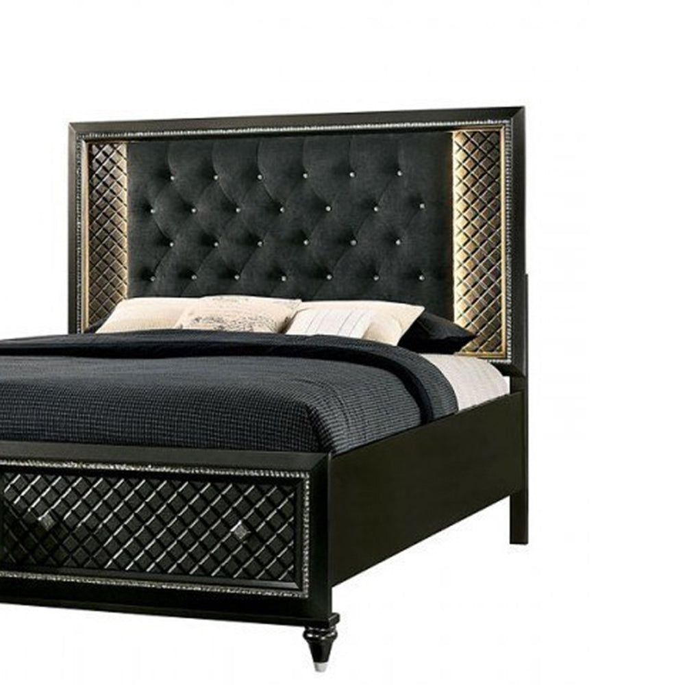 Demetria Queen Bed Metallic Gray