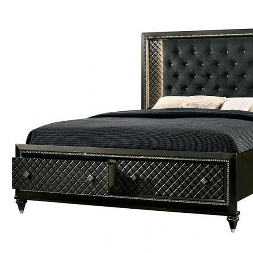 Demetria Queen Bed Metallic Gray