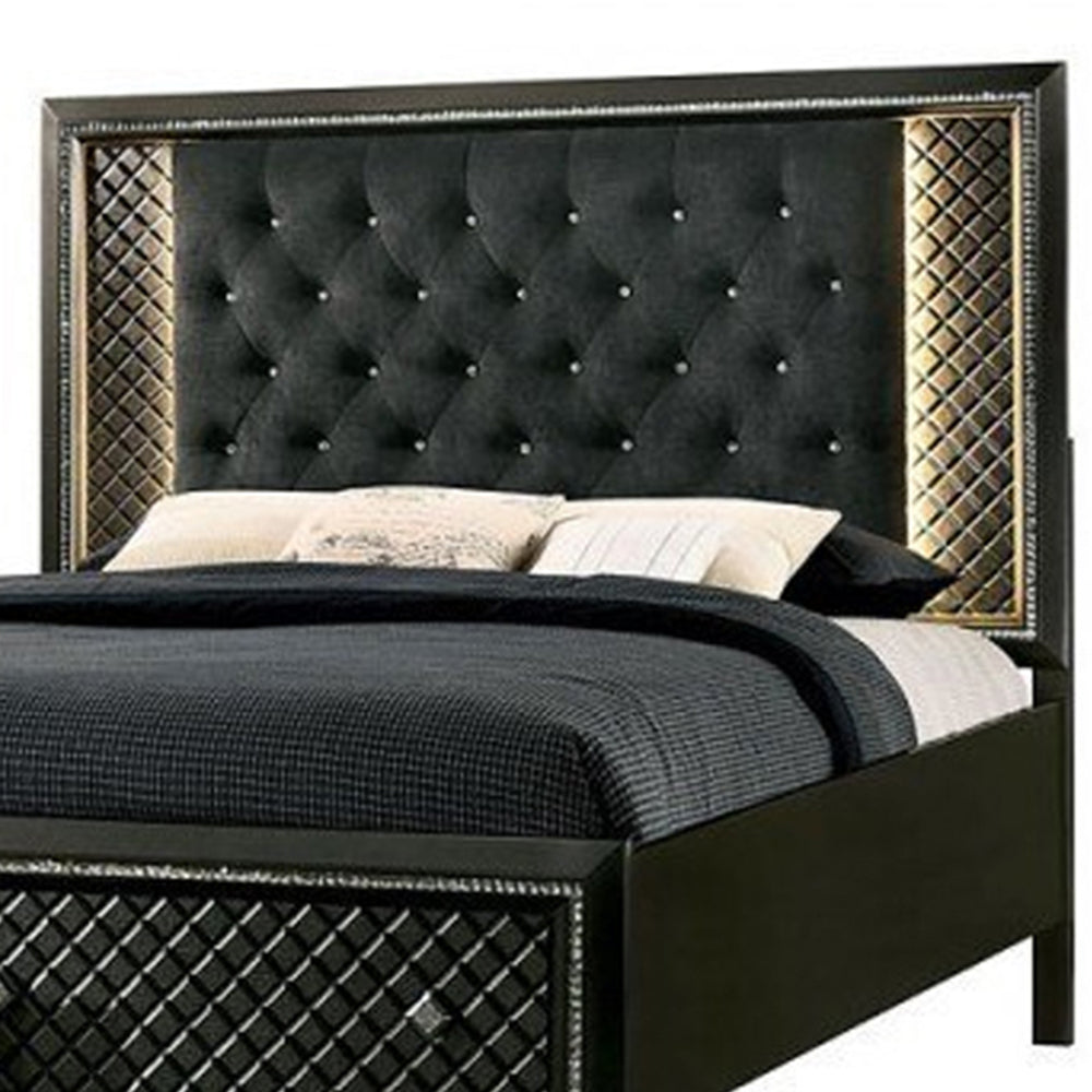 Demetria Queen Bed Metallic Gray