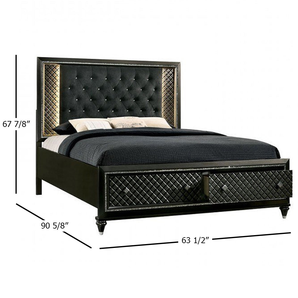 Demetria Queen Bed Metallic Gray