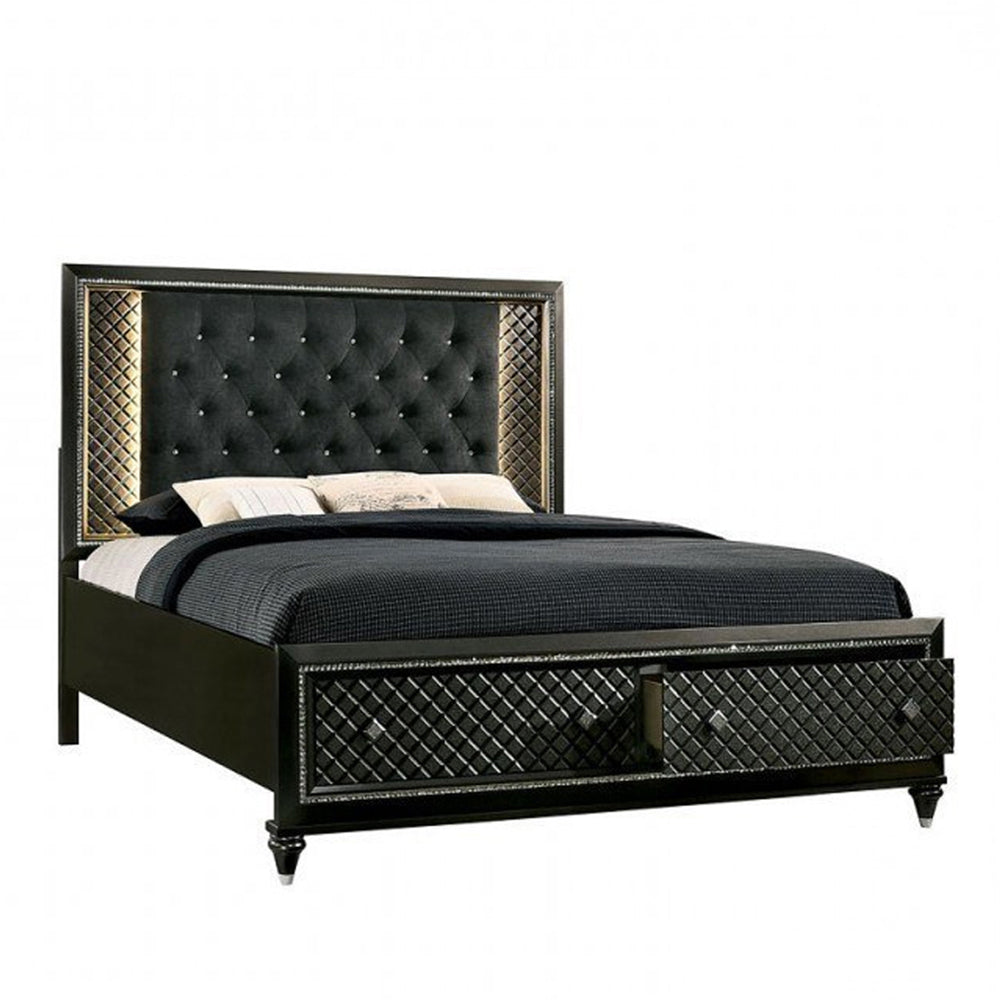 Demetria Queen Bed Metallic Gray