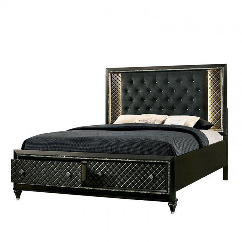 Demetria Queen Bed Metallic Gray