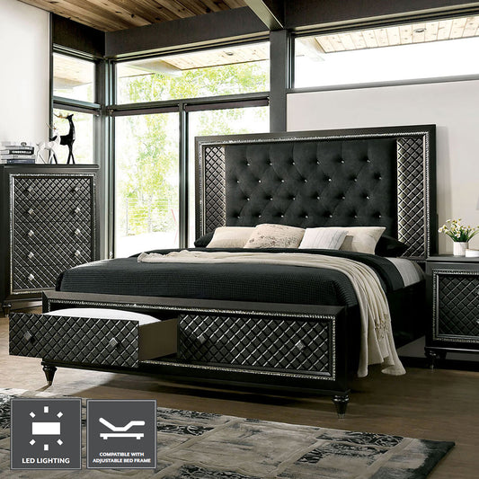 Demetria Queen Bed Metallic Gray