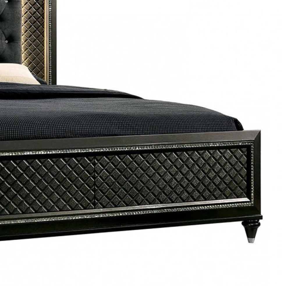 Demetria E.King Bed Metallic Gray