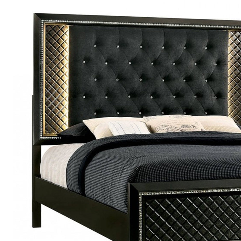 Demetria E.King Bed Metallic Gray