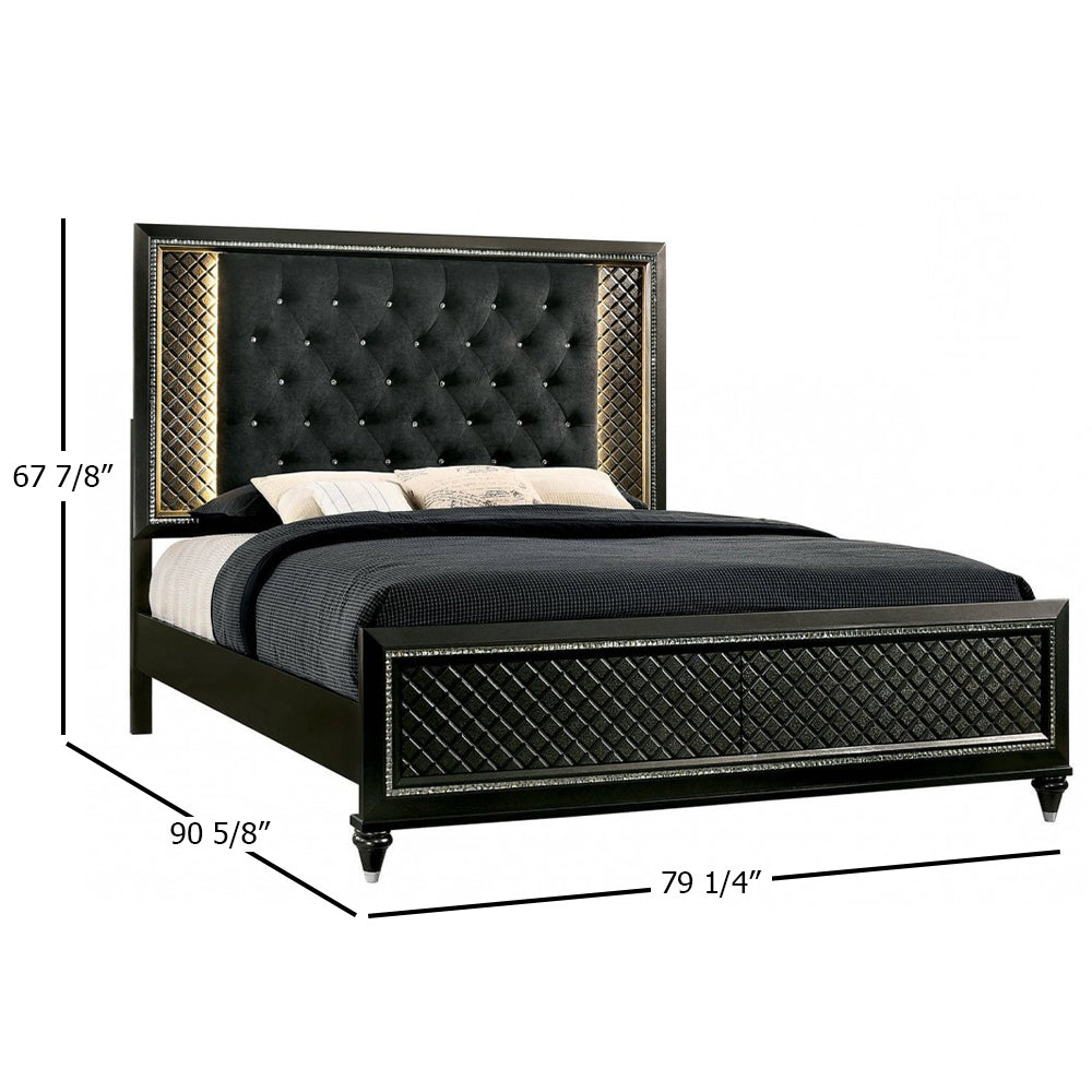 Demetria E.King Bed Metallic Gray