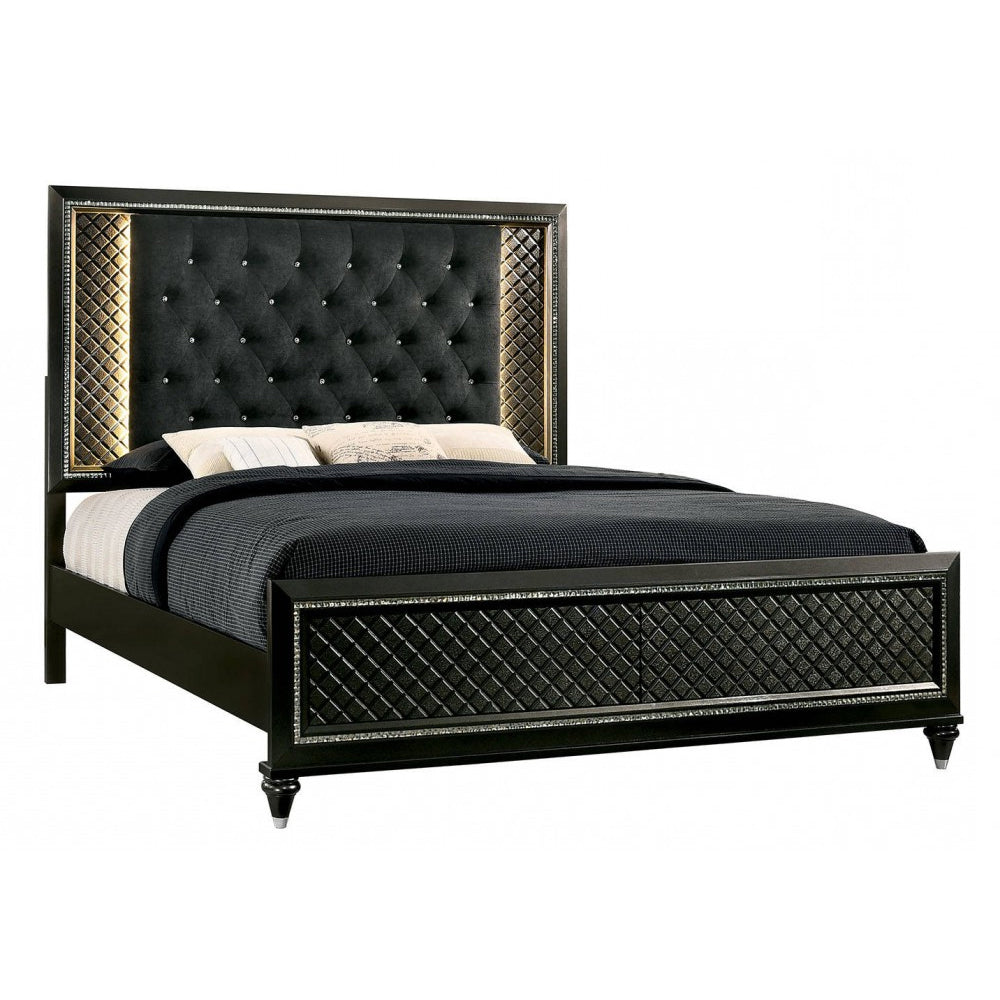 Demetria E.King Bed Metallic Gray