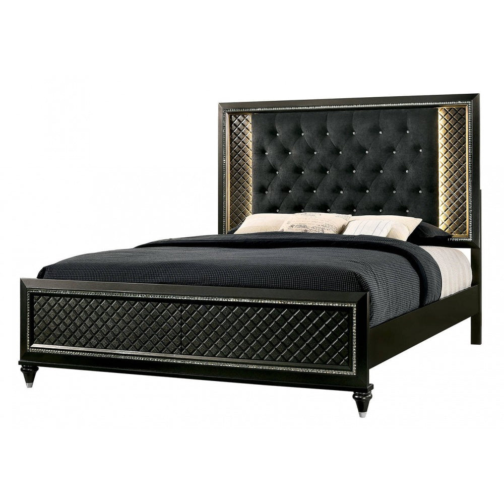 Demetria E.King Bed Metallic Gray