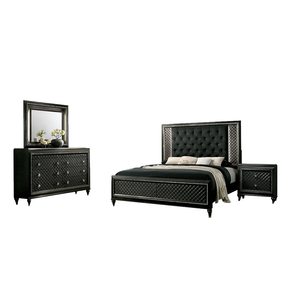 Demetria 4 Pc. Queen Bedroom Set Metallic Gray