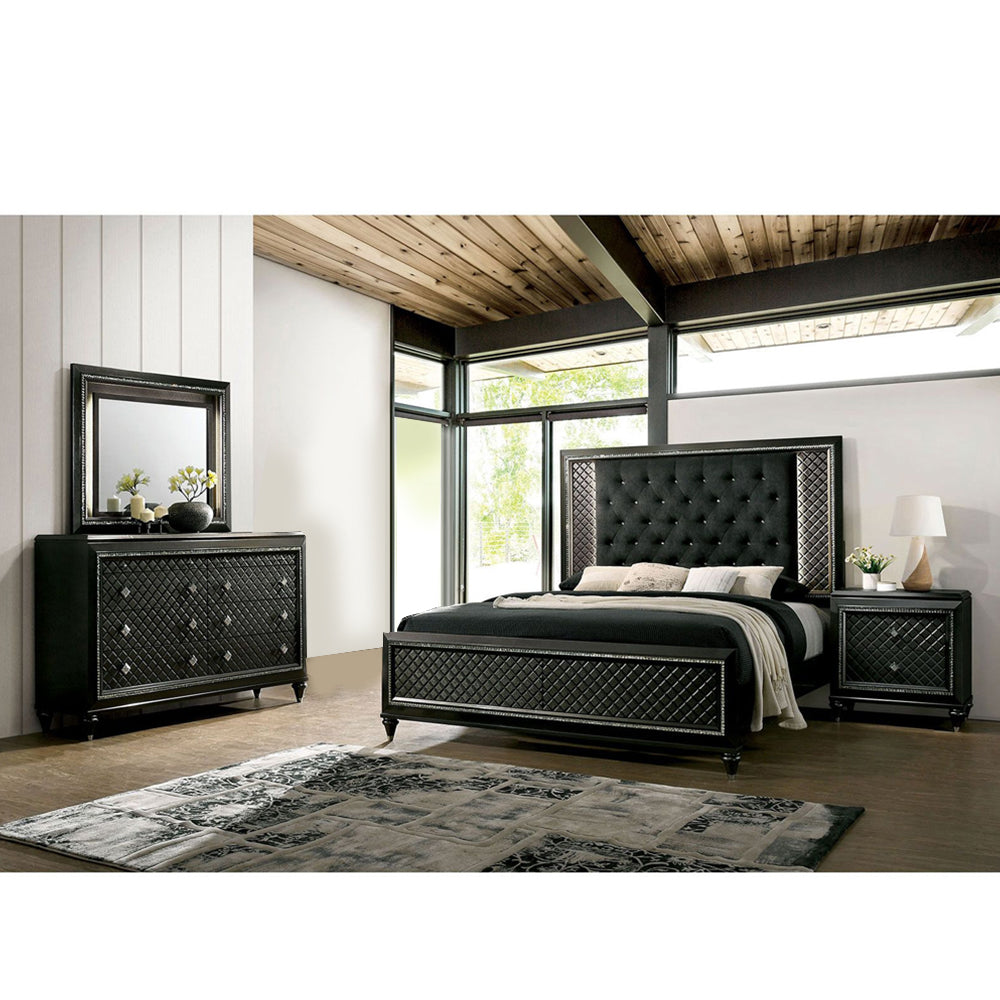 Demetria 4 Pc. Queen Bedroom Set Metallic Gray