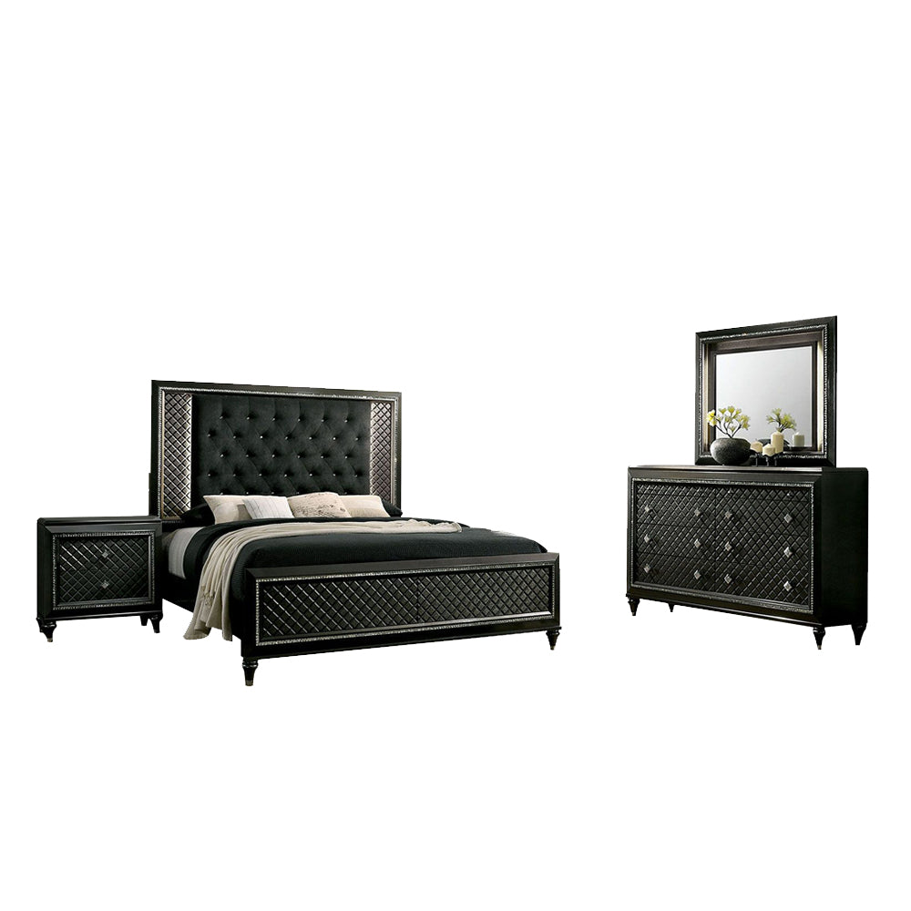 Demetria 4 Pc. Queen Bedroom Set Metallic Gray