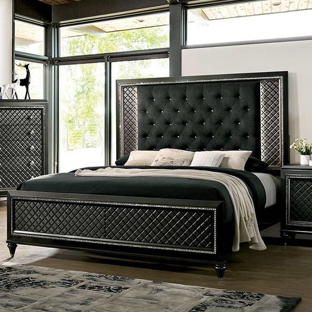 Demetria 5 Pc. Queen Bedroom Set w/ Chest Metallic Gray