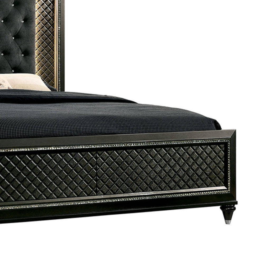 Demetria Queen Bed Metallic Gray