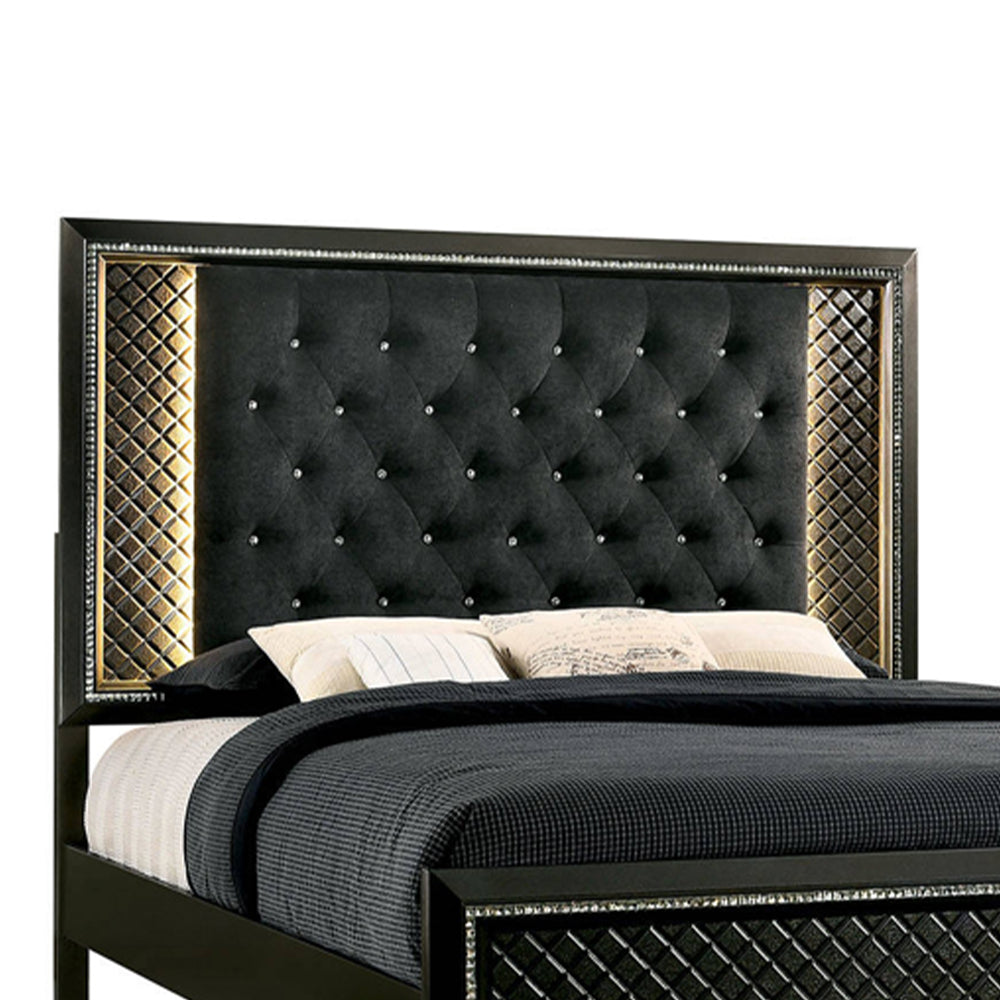 Demetria Queen Bed Metallic Gray