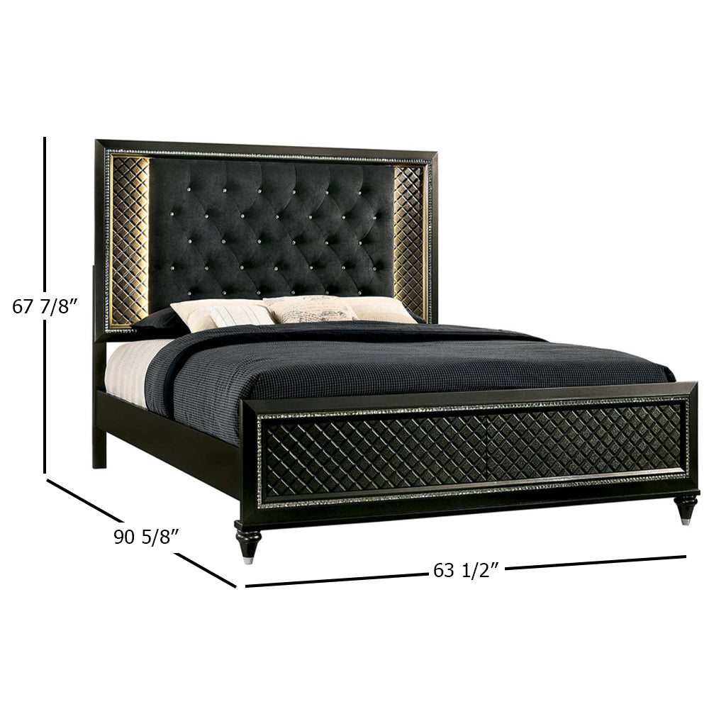 Demetria Queen Bed Metallic Gray