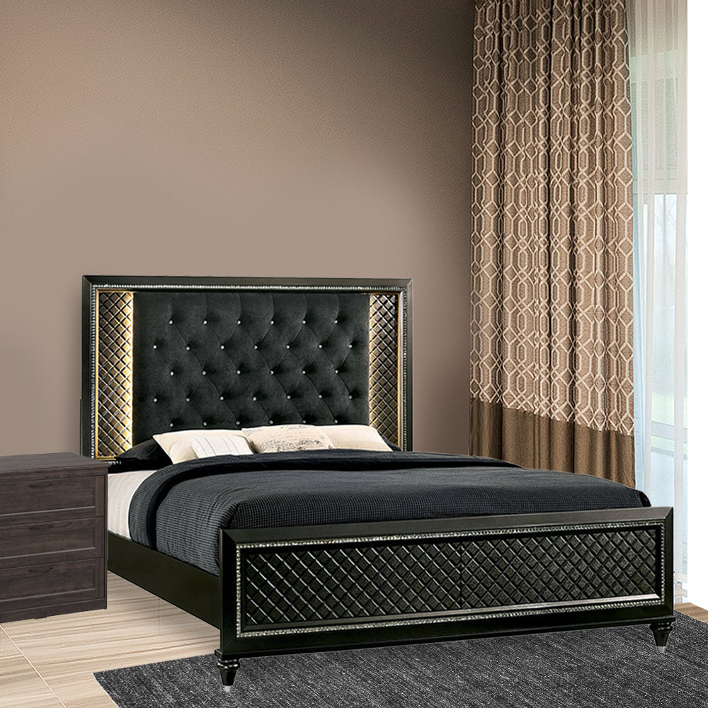 Demetria Queen Bed Metallic Gray