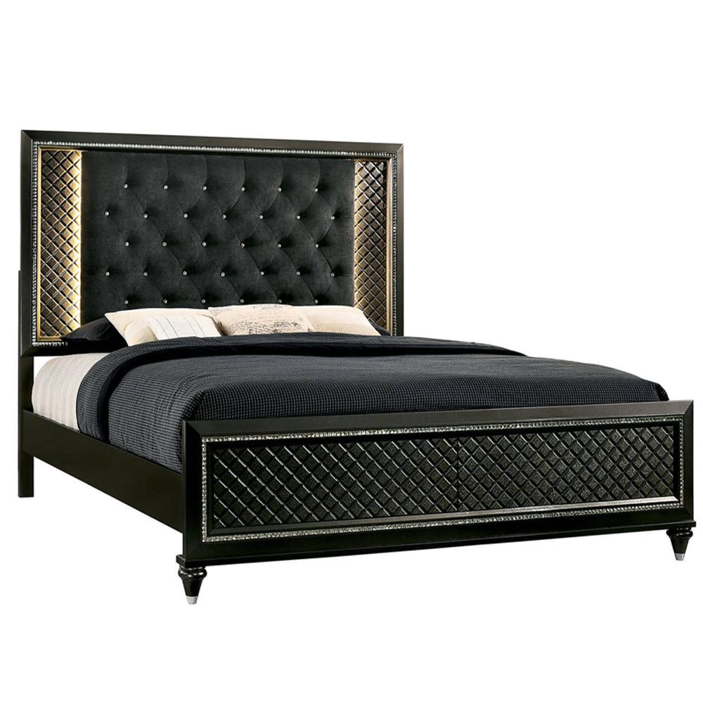 Demetria Queen Bed Metallic Gray