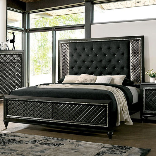 Demetria Queen Bed Metallic Gray