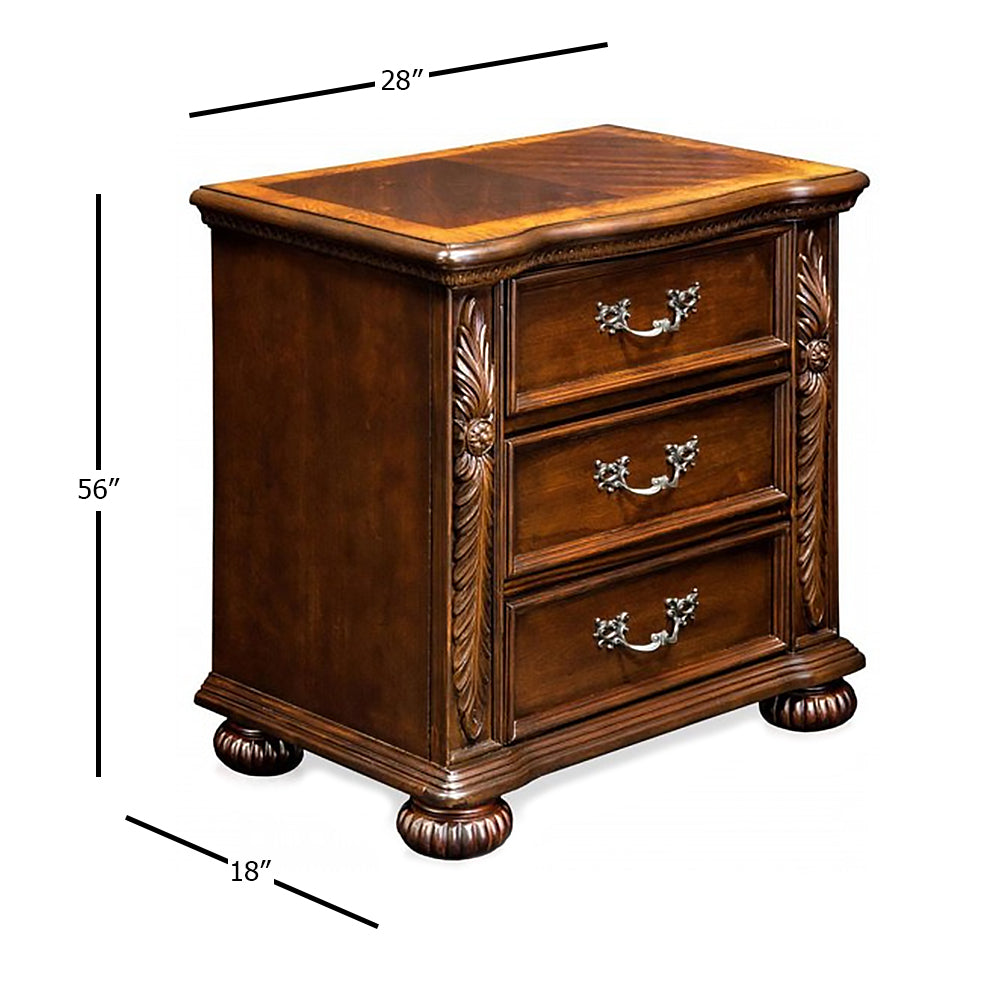 ARTHUR Night Stand in Brown Cherry finish