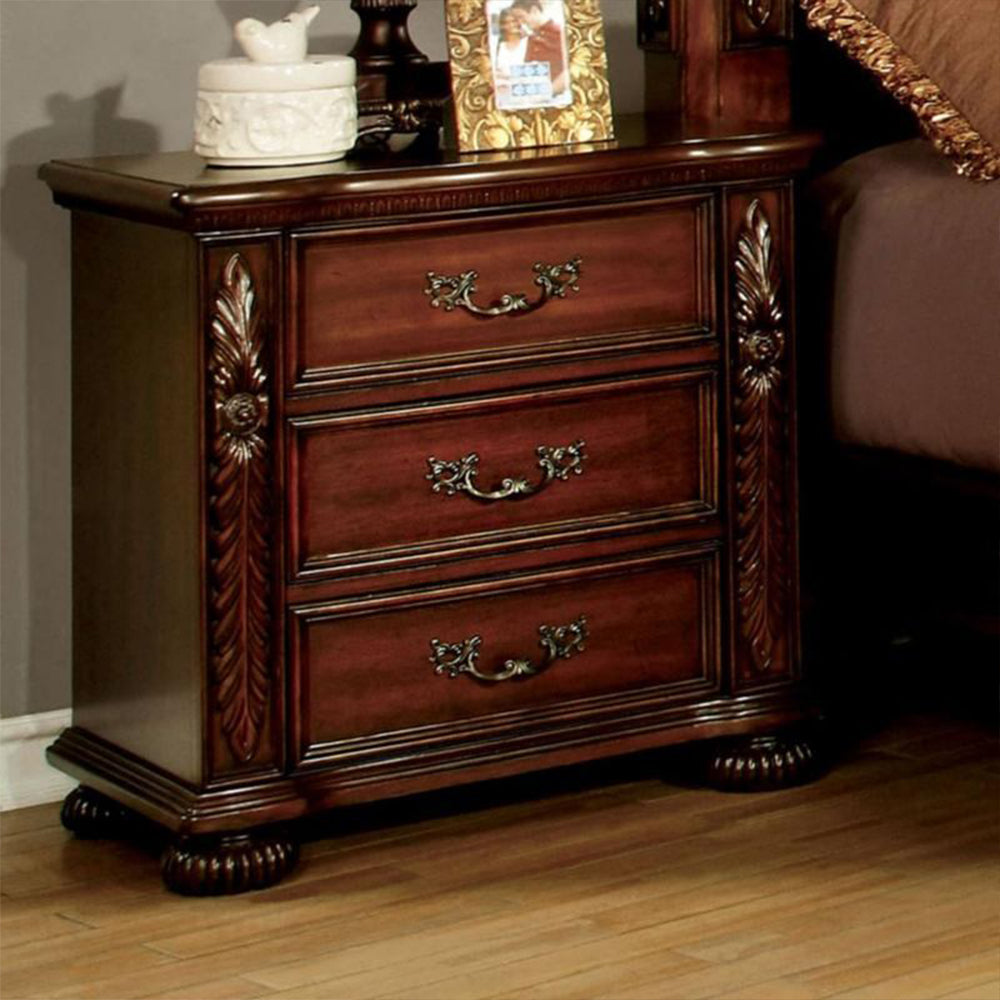 ARTHUR Night Stand in Brown Cherry finish
