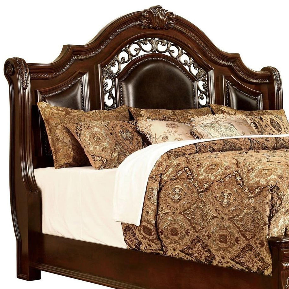 Flandreau E.King Bed Brown Cherry/Espresso