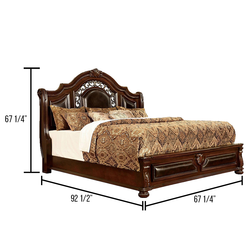 Flandreau E.King Bed Brown Cherry/Espresso