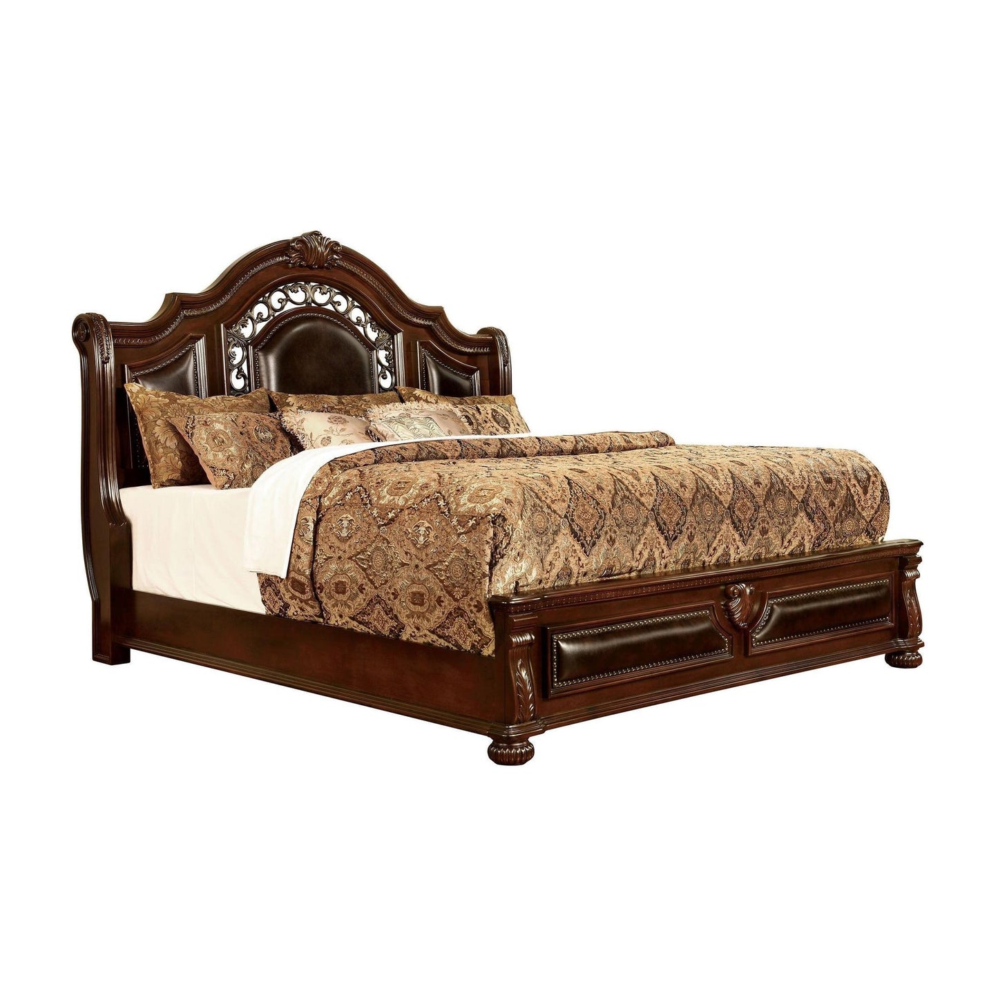 Flandreau E.King Bed Brown Cherry/Espresso