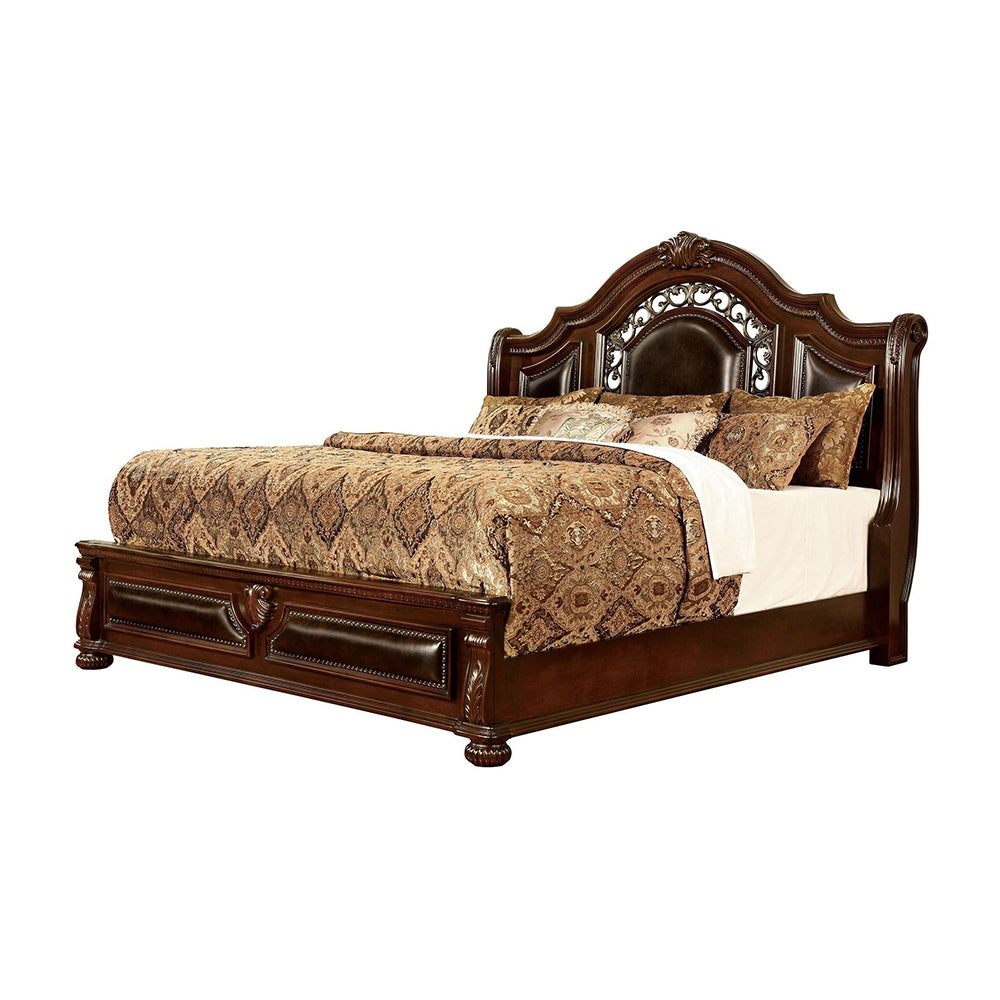 Flandreau E.King Bed Brown Cherry/Espresso