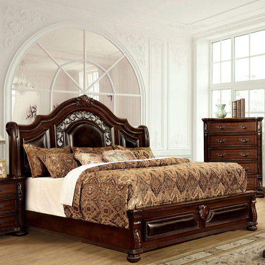 Flandreau E.King Bed Brown Cherry/Espresso