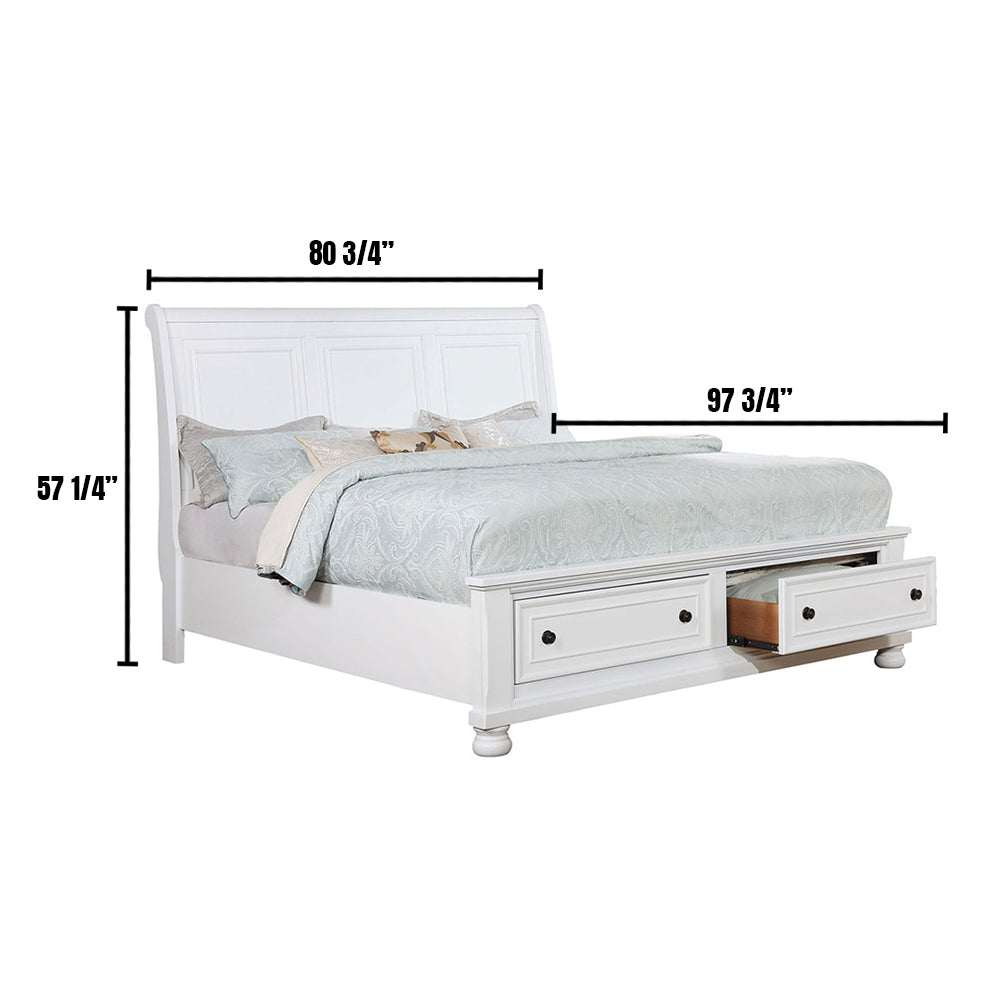 Castor Cal.King Bed White