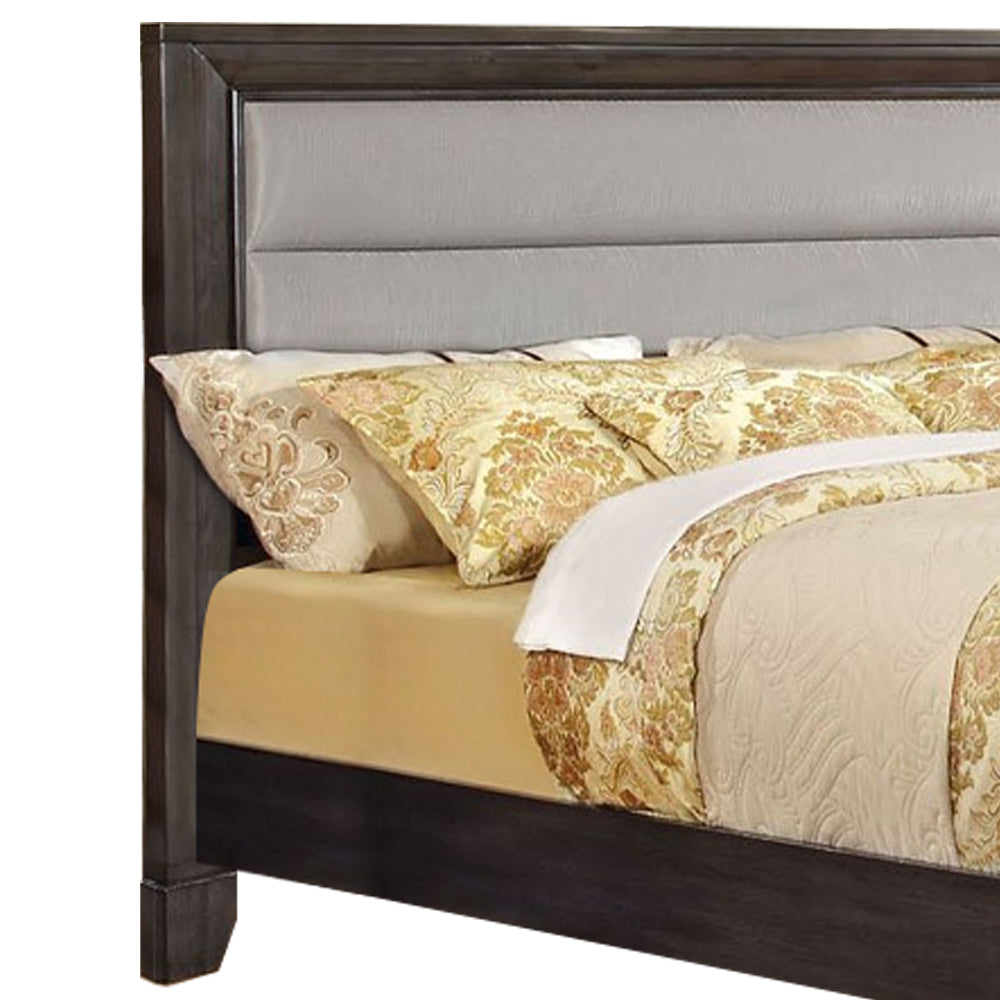 BRADLEY Cal.King Bed, Padded H/B Dark Gray