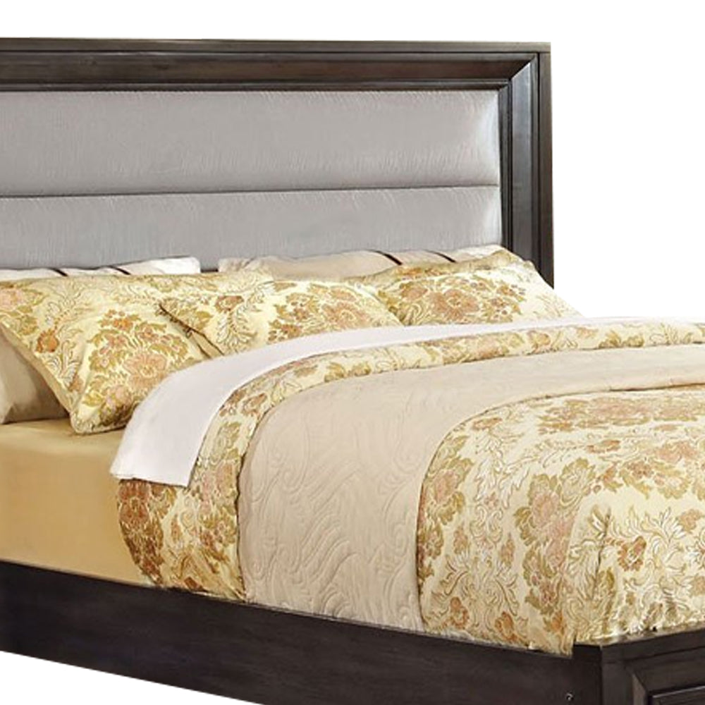 BRADLEY Cal.King Bed, Padded H/B Dark Gray