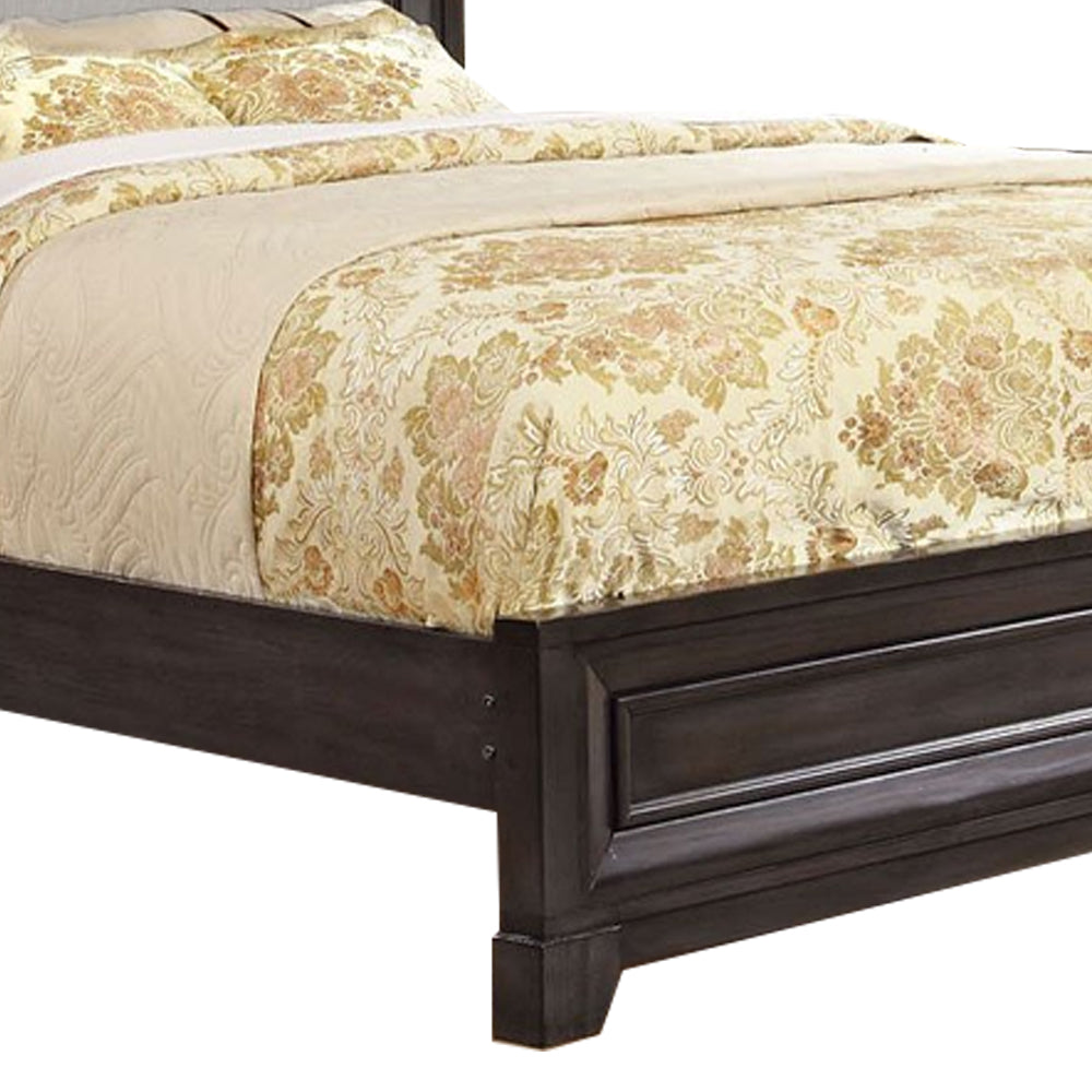 BRADLEY Cal.King Bed, Padded H/B Dark Gray