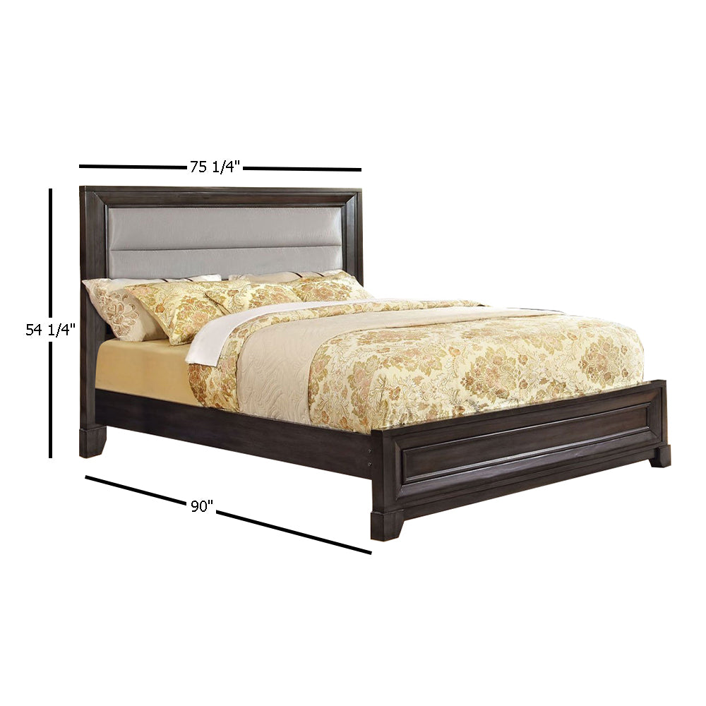 BRADLEY Cal.King Bed, Padded H/B Dark Gray