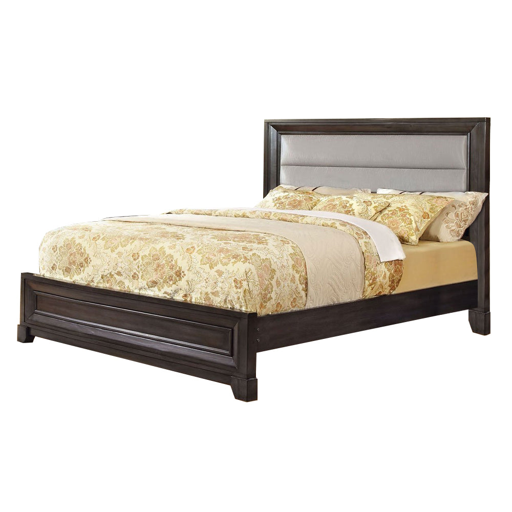 BRADLEY Cal.King Bed, Padded H/B Dark Gray