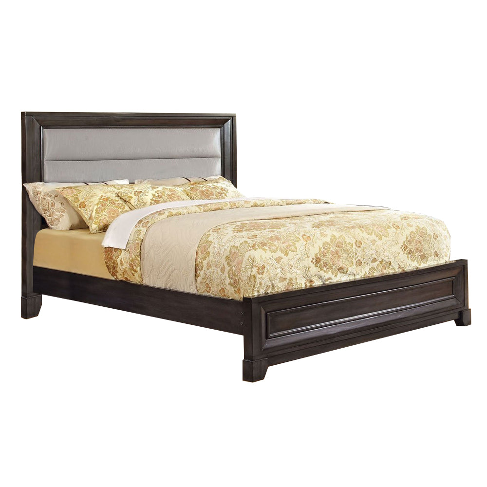 BRADLEY Cal.King Bed, Padded H/B Dark Gray