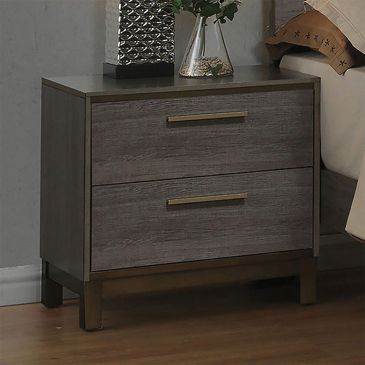 MANVEL Night Stand Two-Tone Antique Gray