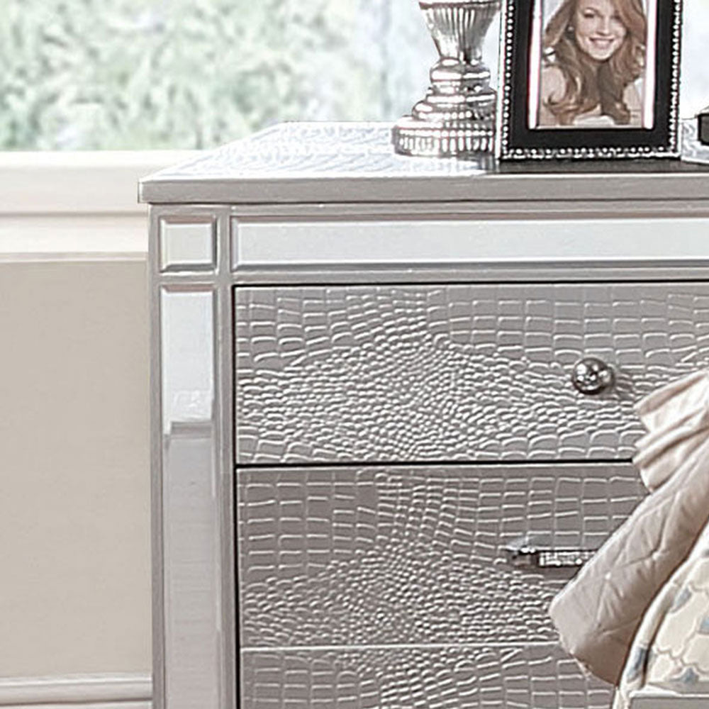 Brachium Night Stand in Silver finish