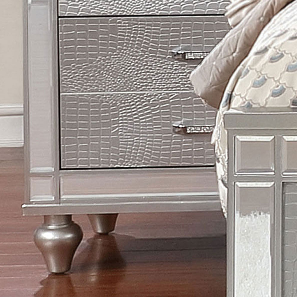 Brachium Night Stand in Silver finish