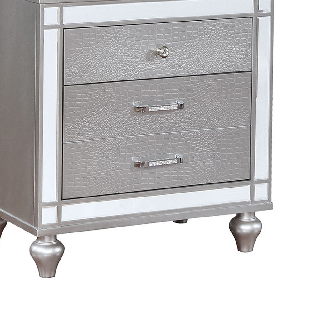 Brachium Night Stand in Silver finish