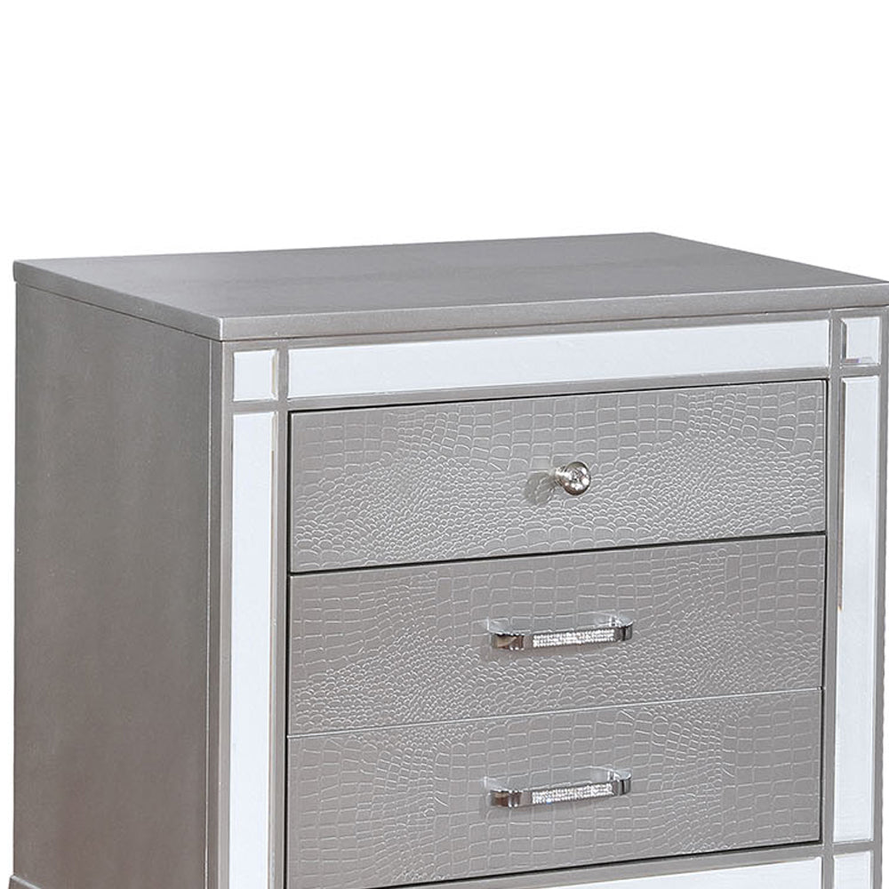 Brachium Night Stand in Silver finish