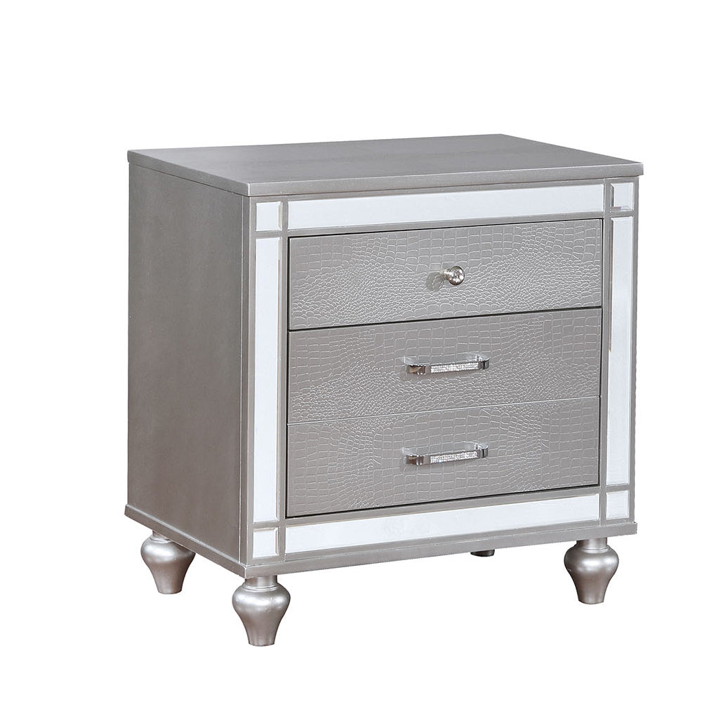 Brachium Night Stand in Silver finish