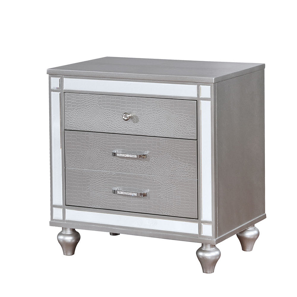 Brachium Night Stand in Silver finish