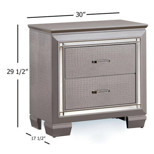 BELLANOVA Night Stand in Silver Finish